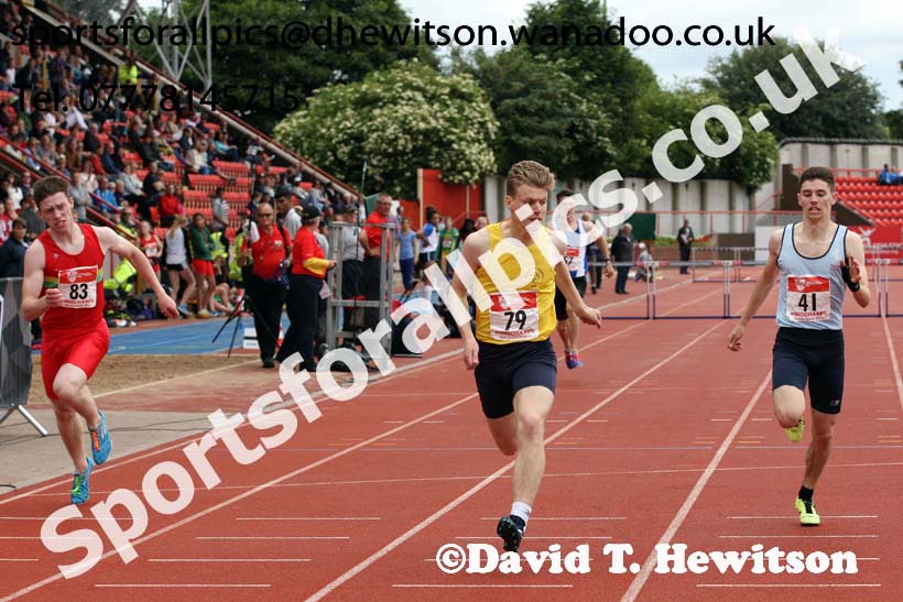 Senior boys 400 metres hurdles, English Schools Track and Field. Photo: David T. Hewitson/Sports for All Pics